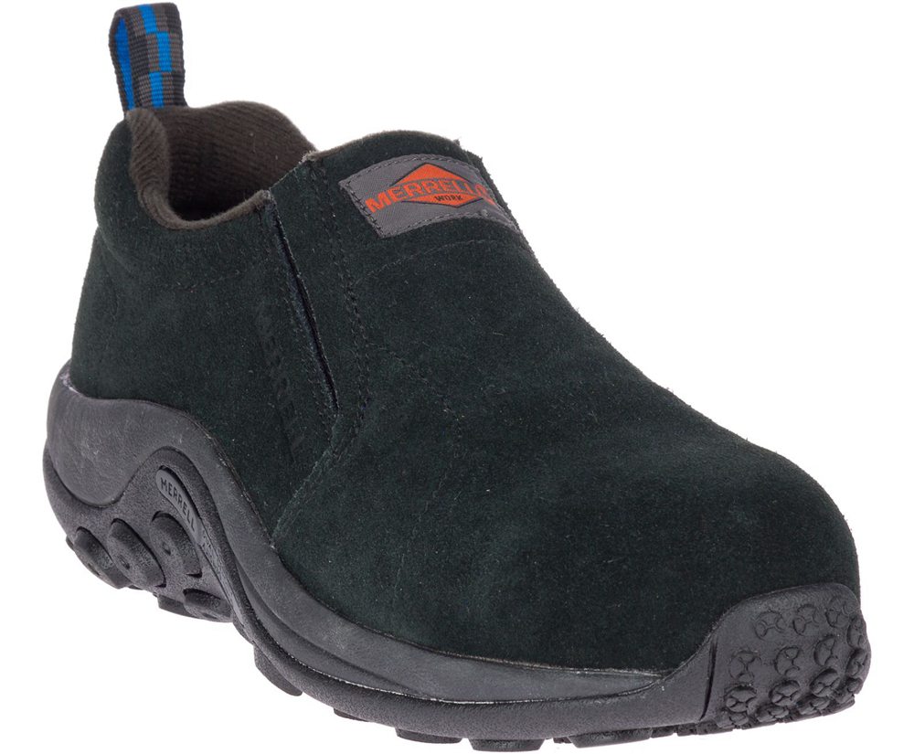 Merrell Slip Ons Black - Jungle Moc Alloy Toe Wide Width - Mens 47CERXKGD